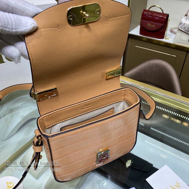 Chloe女包 克洛伊經典C Bag鱷魚壓紋手袋 Chole手提肩背斜挎包  jjh1359